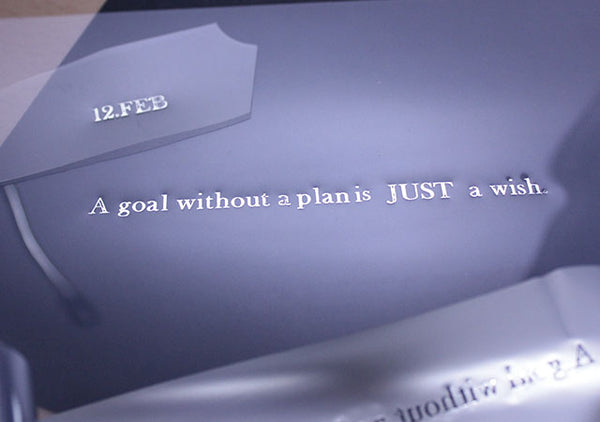 【クリアファイルに箔押し】A goal without a plan is just a wish.　「計画のない目標は、ただの願い事にすぎない」
